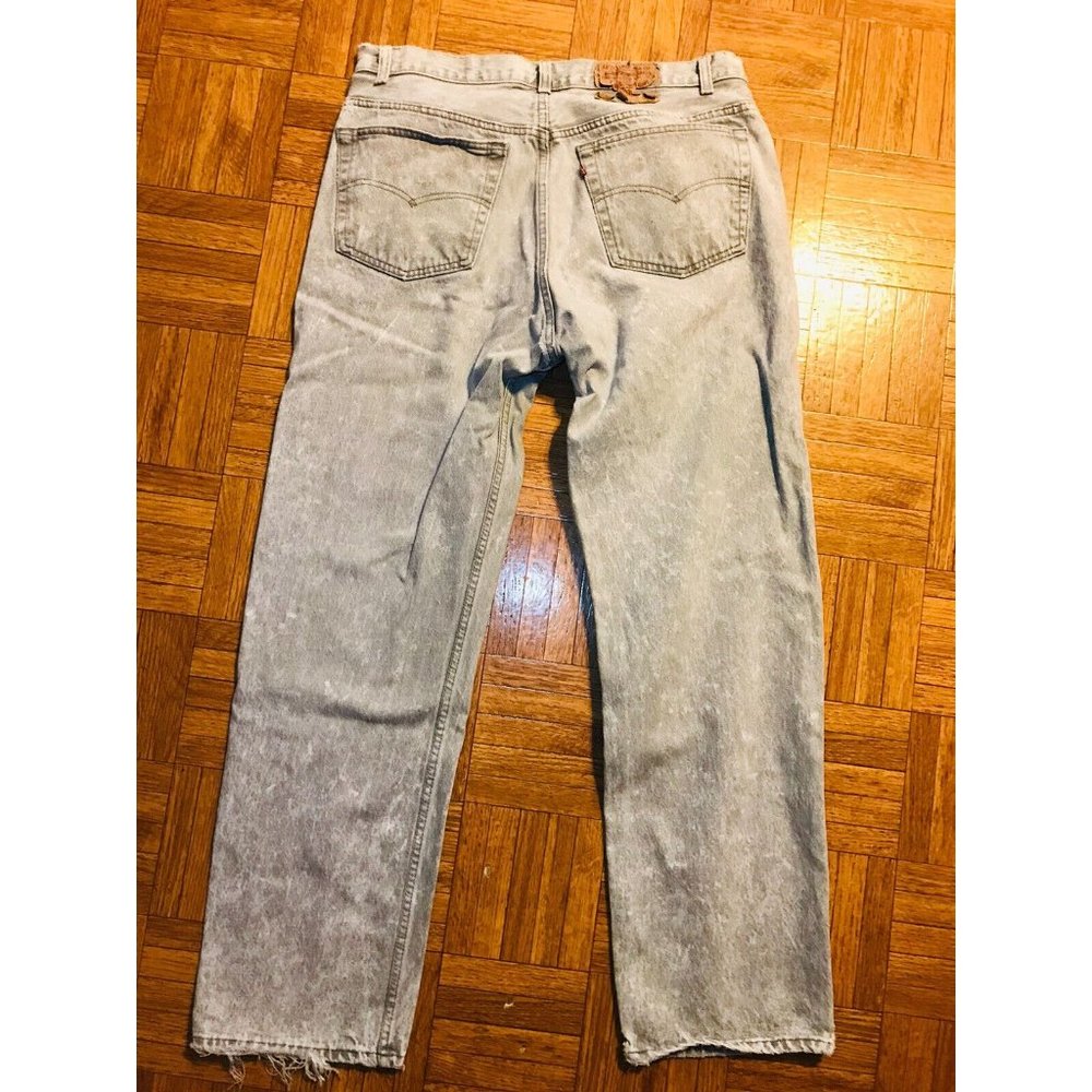 Vintage USA Levis Gray Acid Wash Mens 38x32 Button Fly Jeans Pants - Picture 8 of 10